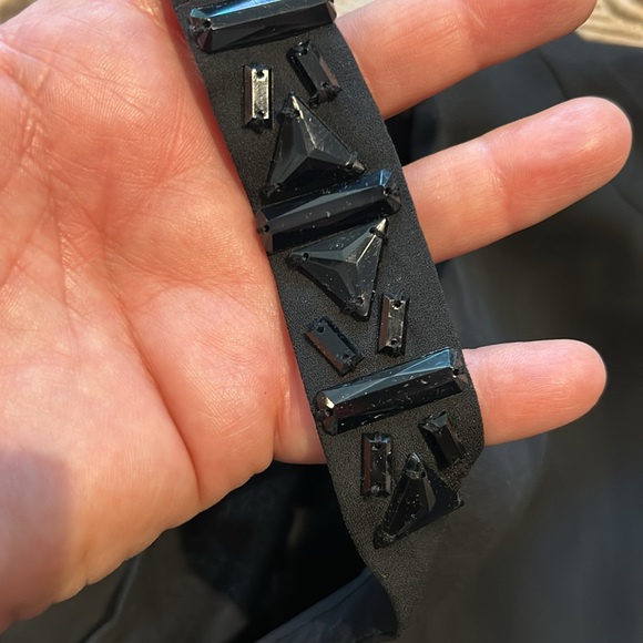 Black Flowy Blousewith Black Beads-sz large - Picture 12 of 16